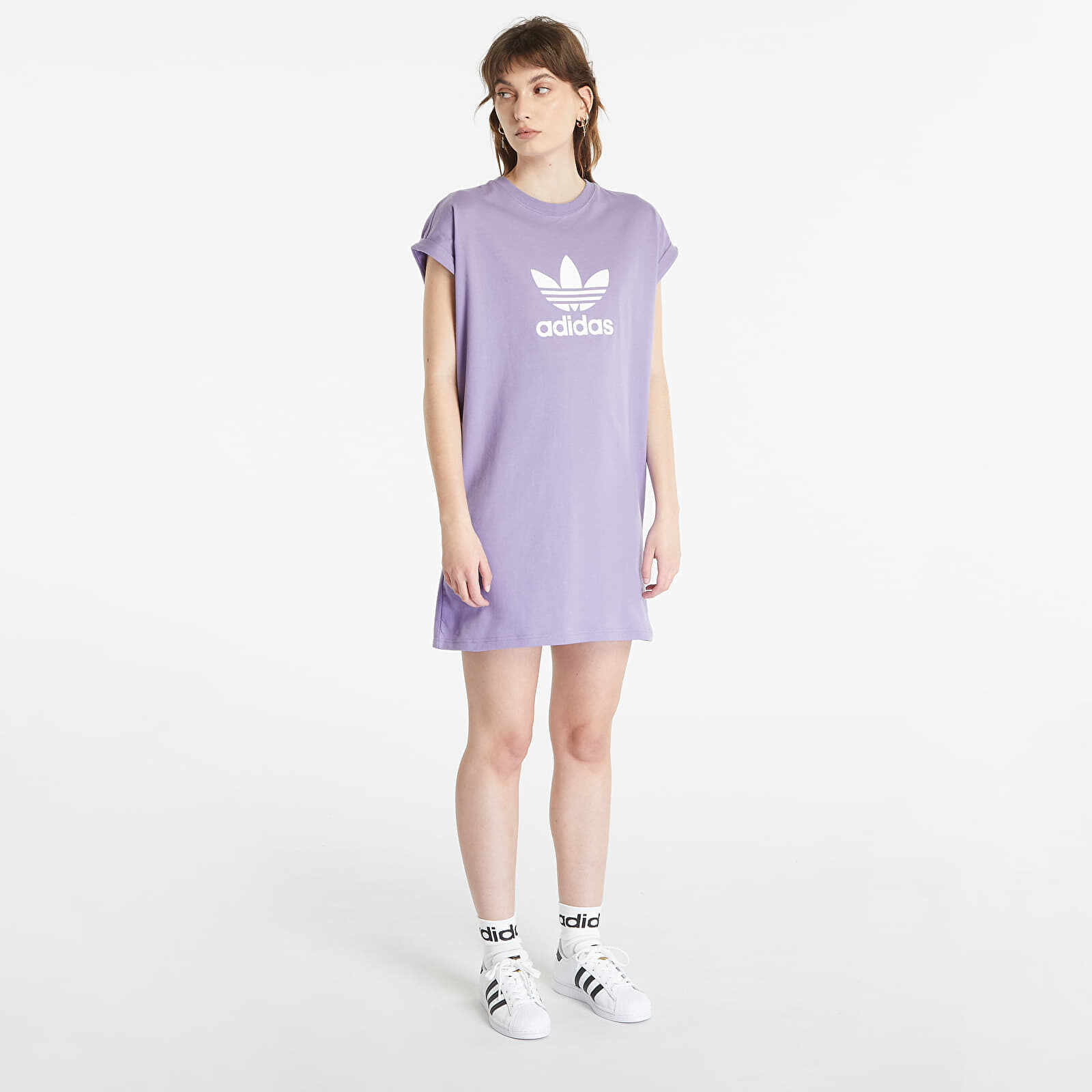 adidas New New Short Sleeve TRF Tee Dress Magic Lilac