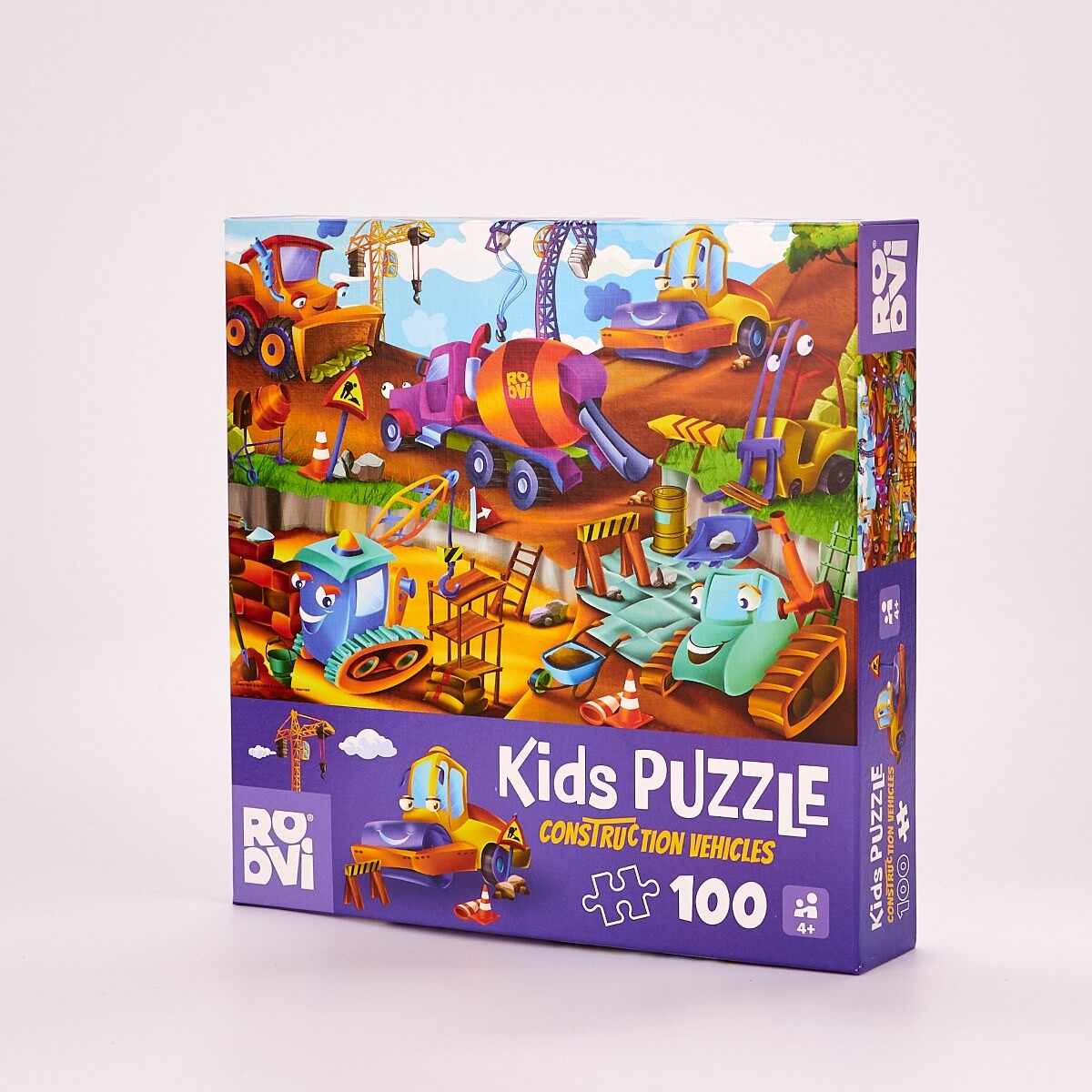 Puzzle 100 De Piese Masini De Constructii