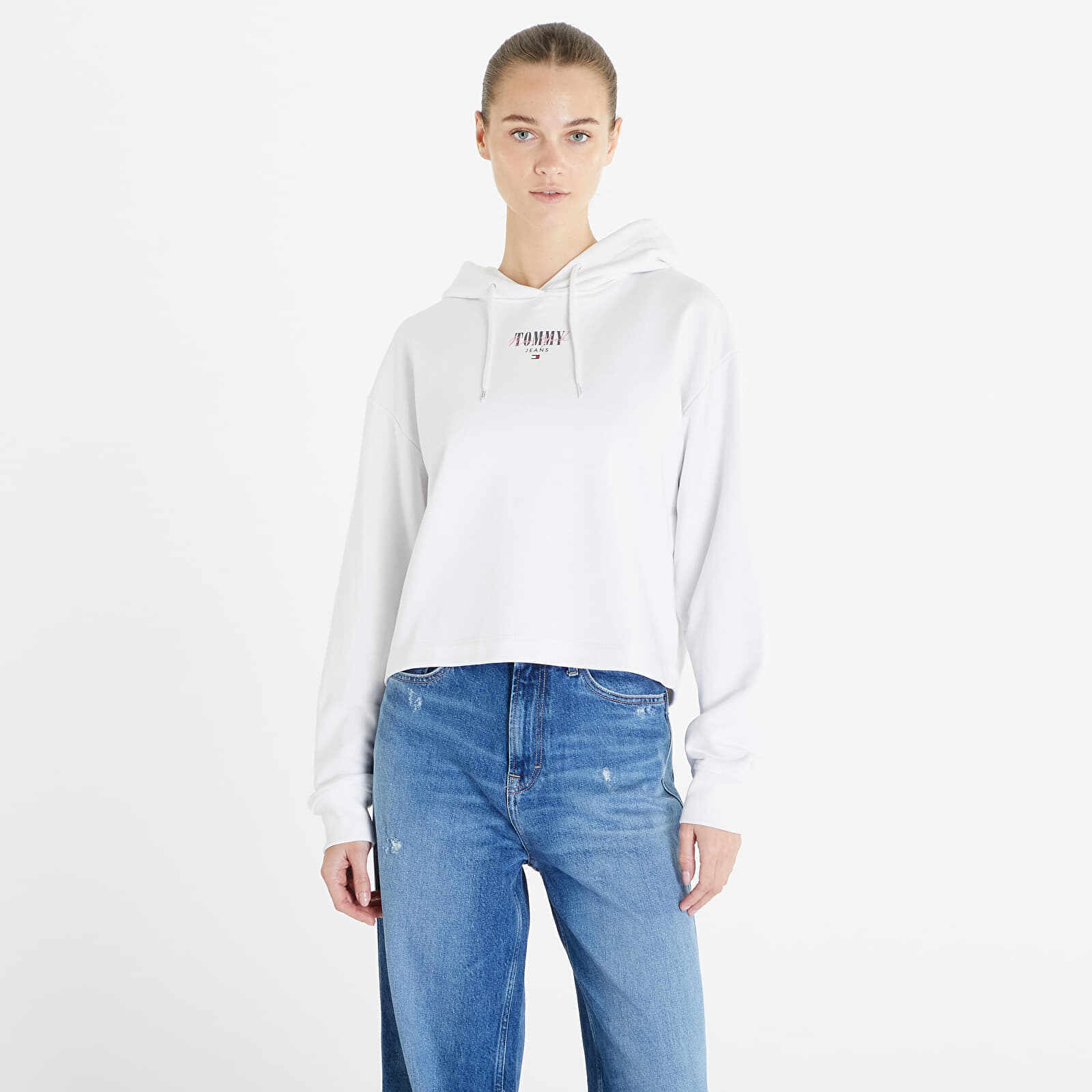 Tommy Jeans Relaxed Essential Logo Hoodie White