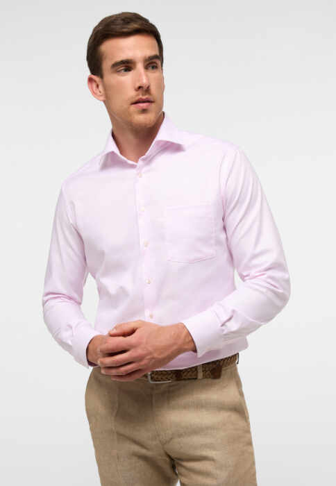 Camasa roz, modern fit, pentru barbati, 100% bumbac, maneca lunga, model 3116 50 X169 Eterna
