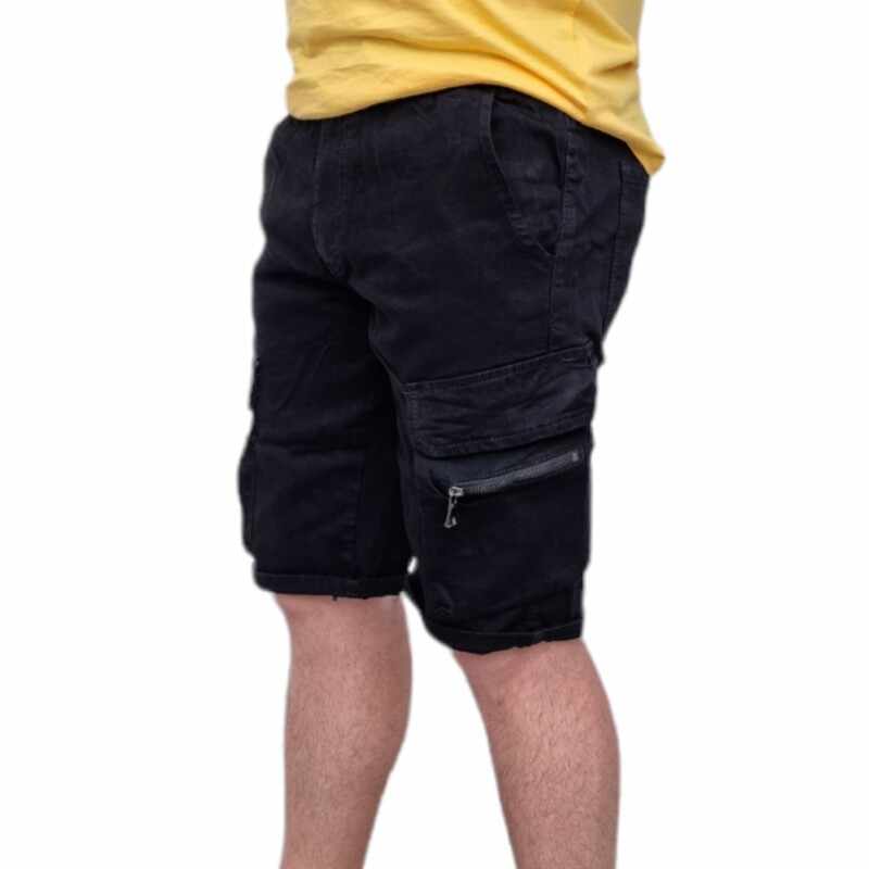 Pantaloni scurti, model cu buzunare, pentru barbati, cod 146, culoare negru 2010