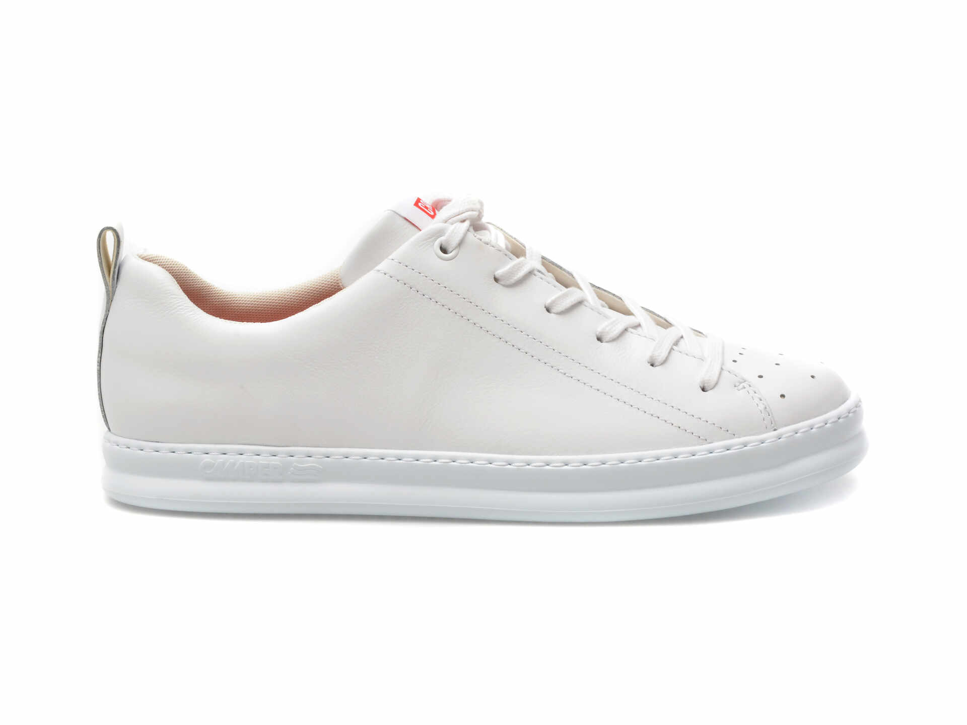 Pantofi CAMPER albi, RUNNER FOUR, din piele naturala