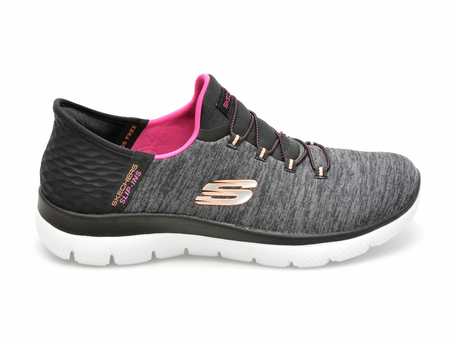 Pantofi sport SKECHERS gri, SUMMITS, din material textil