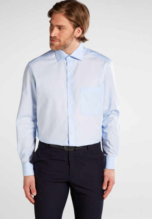 Camasa bleu, confort fit, pentru barbati, 100% bumbac, maneca lunga, model 1100 10 E187 Eterna