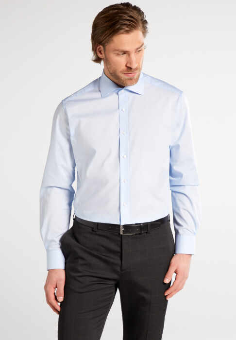 Camasa bleu, modern fit, pentru barbati, 100% bumbac, maneca lunga, model 1100 10 X177 Eterna
