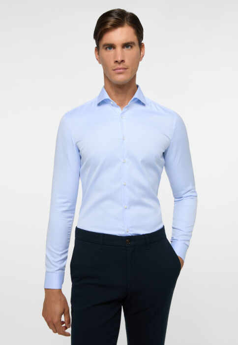 Camasa COVER bleu, super slim, pentru barbati, 100% bumbac, maneca lunga, model 8817 10 Z182 Eterna