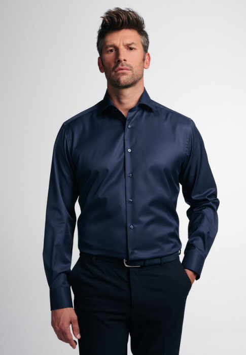 Camasa COVER bleumarine, modern fit, pentru barbati, 100% bumbac, maneca lunga, model 8817 19 X18K Eterna