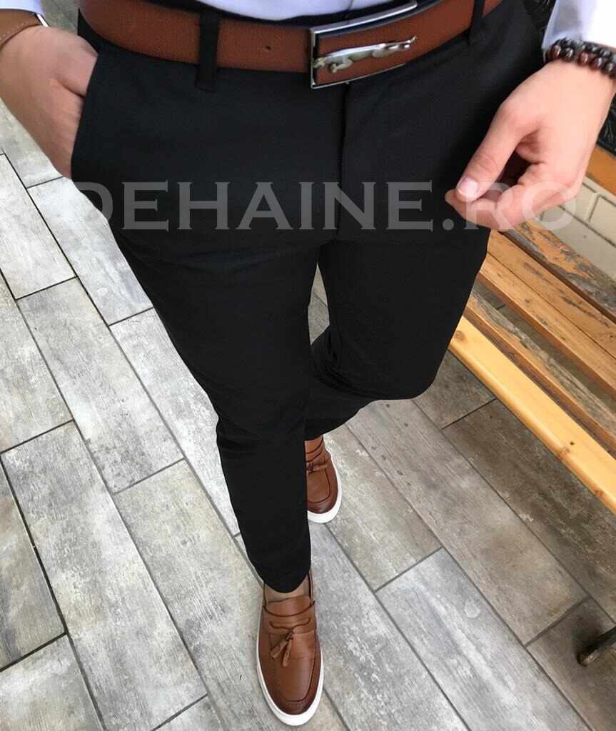 Pantaloni barbati eleganti negri ZR A8270