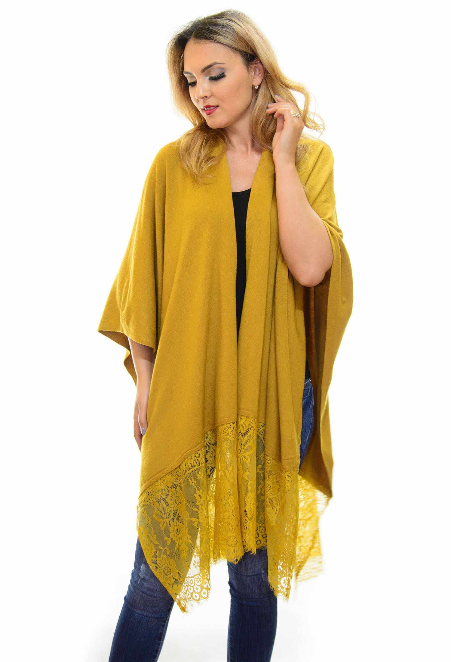Poncho Loose Ends Mustard