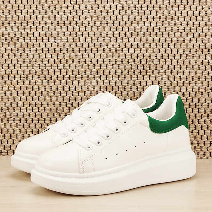 Sneakers alb cu verde Madison
