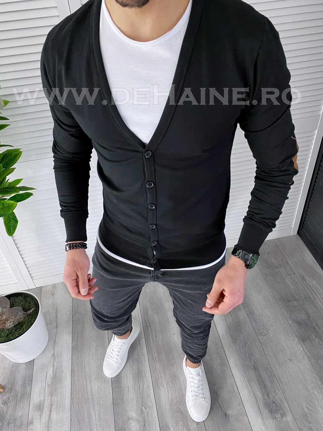 Bluza barbati neagra slim fit A6270 S