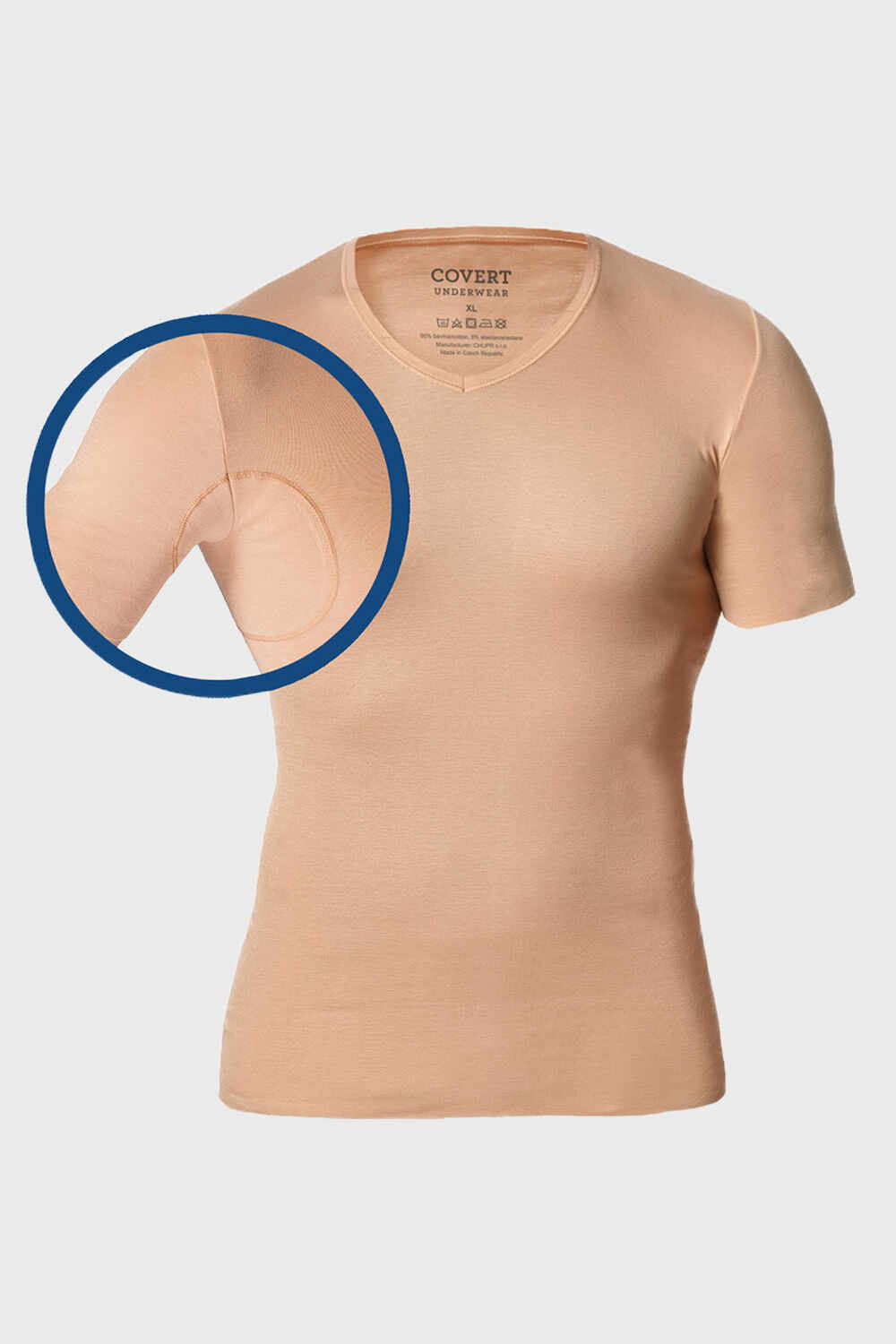Tricou culoarea pielii, sub cămașă pentru absorbția transpirației