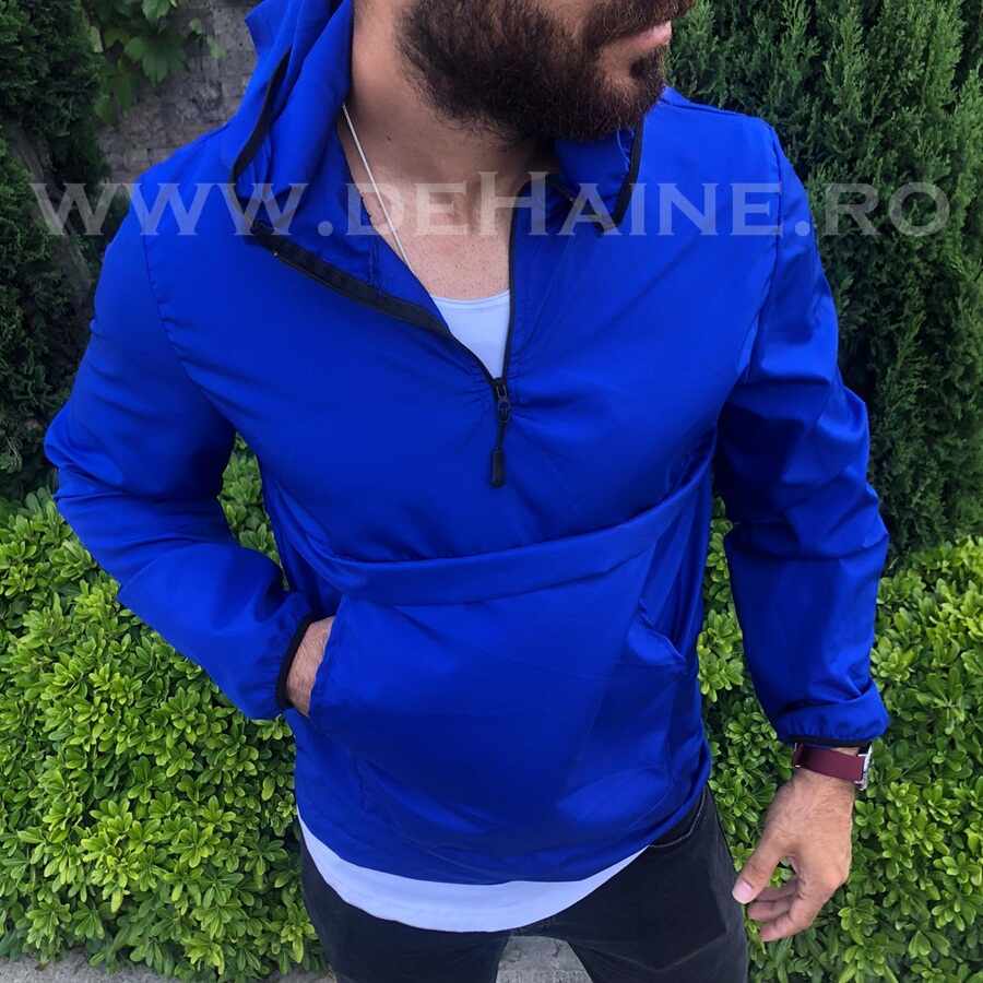 Jacheta barbati de toamna albastra din fas subtire B2370 O4-1