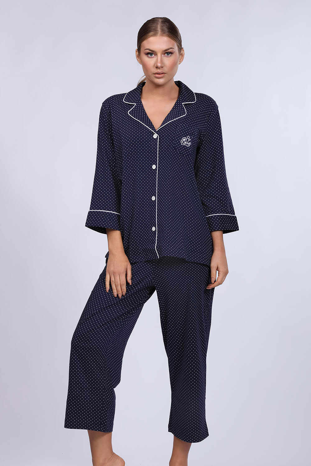 Pijama dama Ralph Lauren Navy Dot