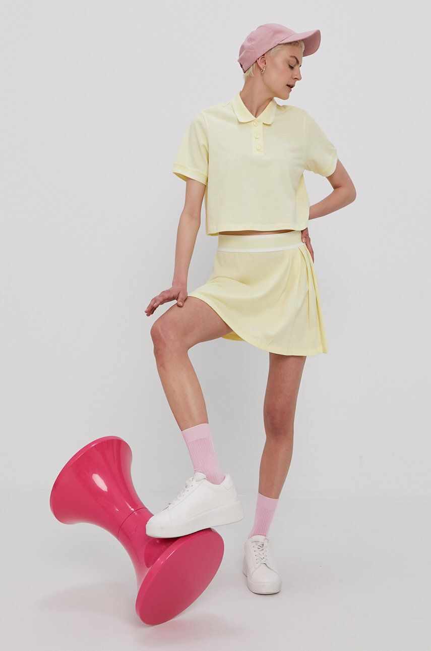 Adidas Originals Fustă culoarea galben, mini, evazata