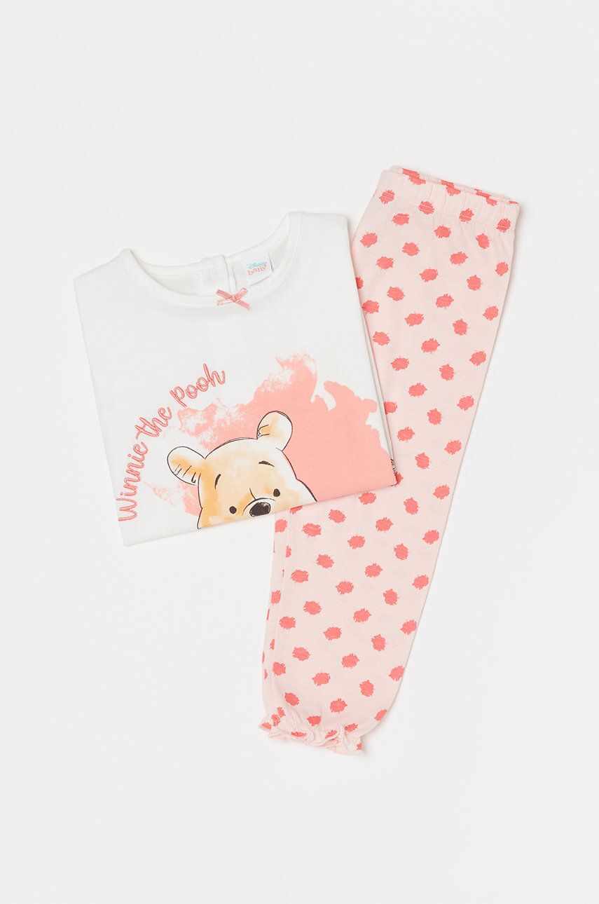 OVS Pijama copii culoarea roz, cu imprimeu
