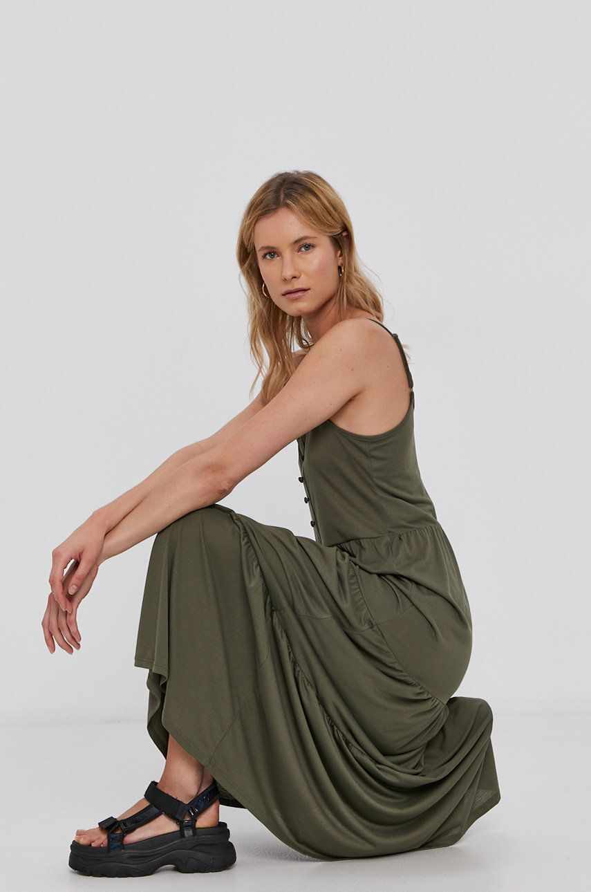 Jacqueline de Yong Rochie culoarea verde, maxi, model drept