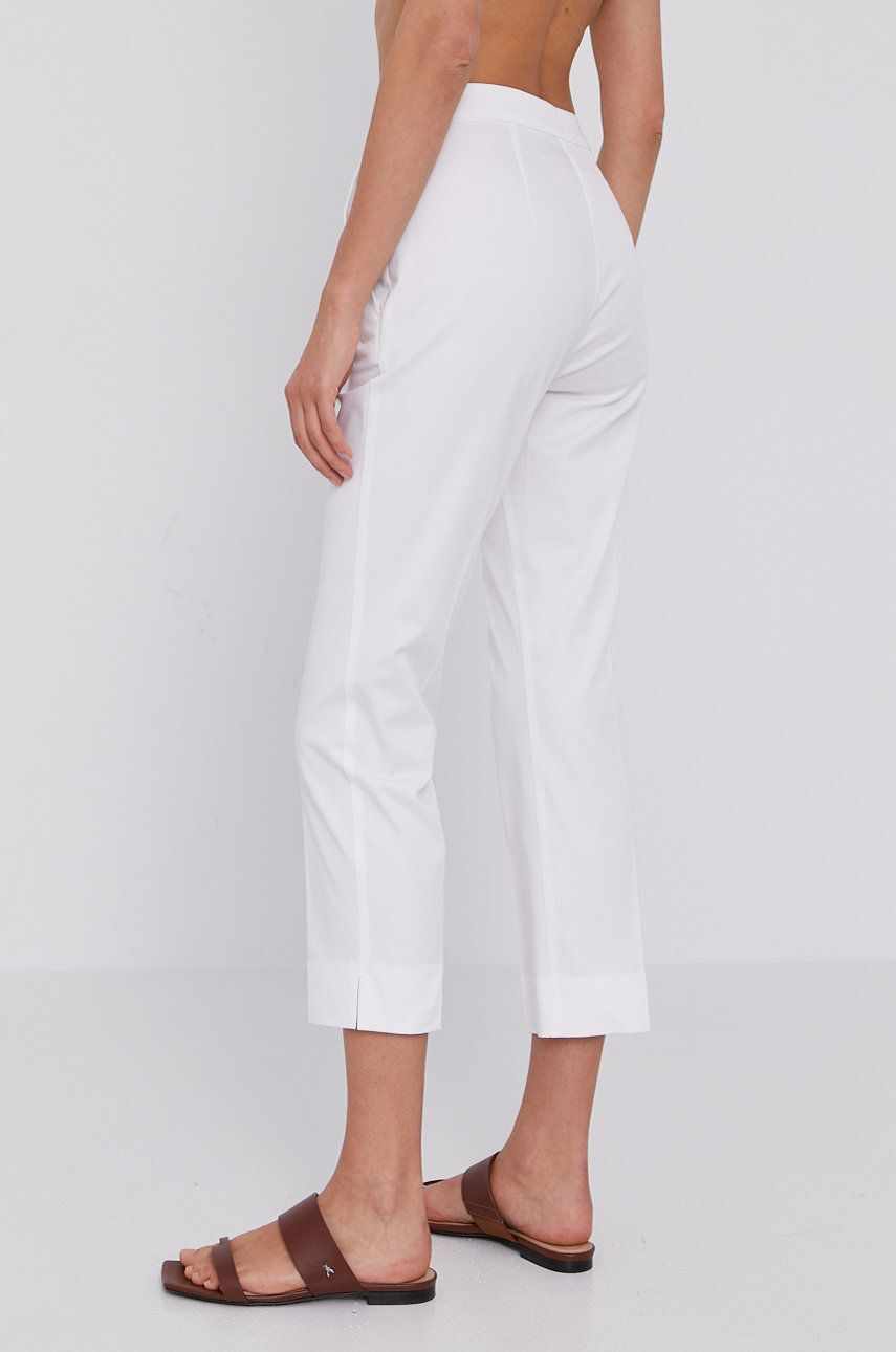 MAX&Co. Pantaloni femei, culoarea crem, model drept, medium waist