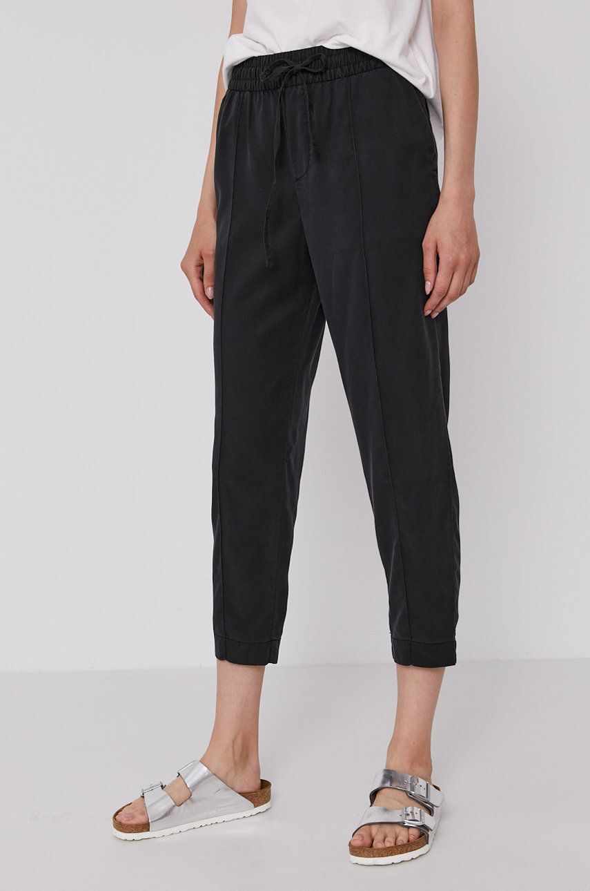 GAP Pantaloni femei, culoarea negru, model drept, medium waist