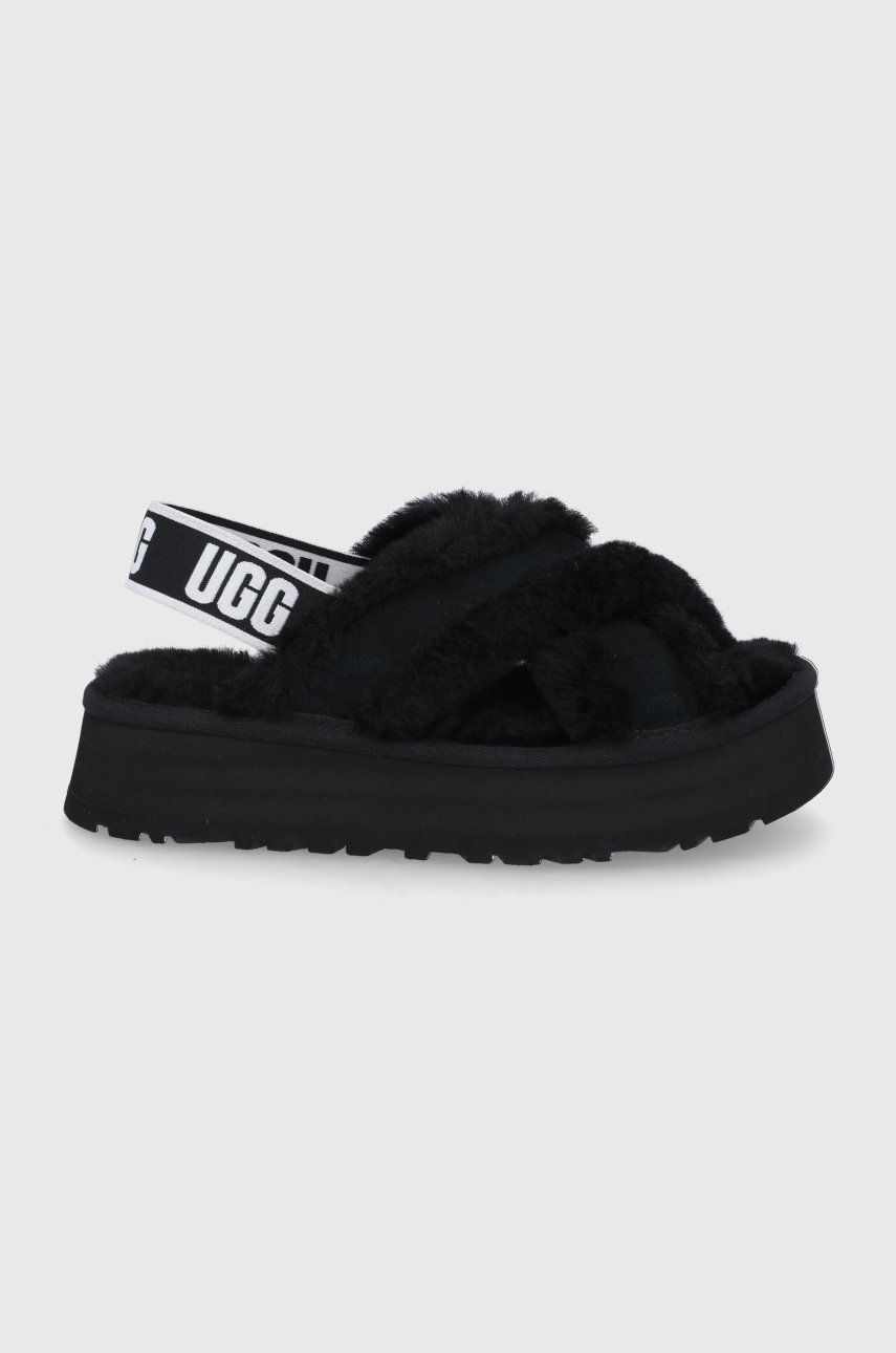 UGG papuci de lana culoarea negru