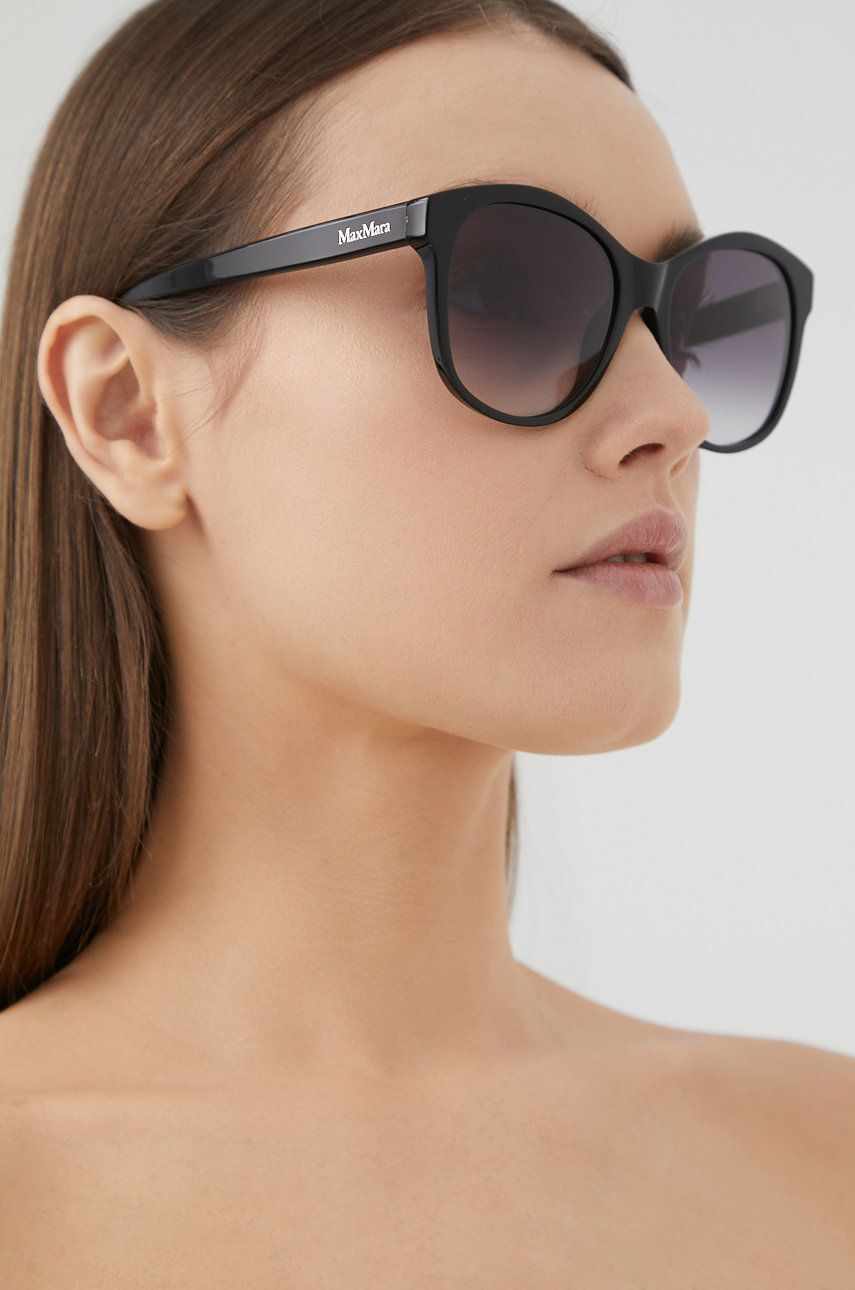 Max Mara ochelari de soare femei, culoarea negru