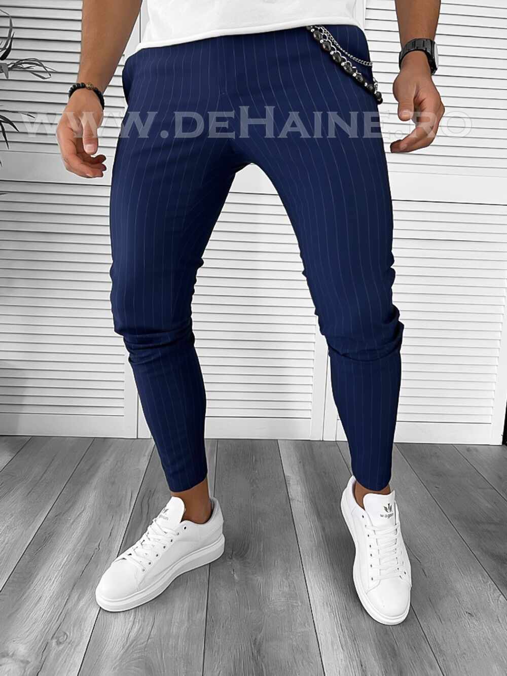 Pantaloni barbati casual regular fit bleumarin B7887 12-3 E