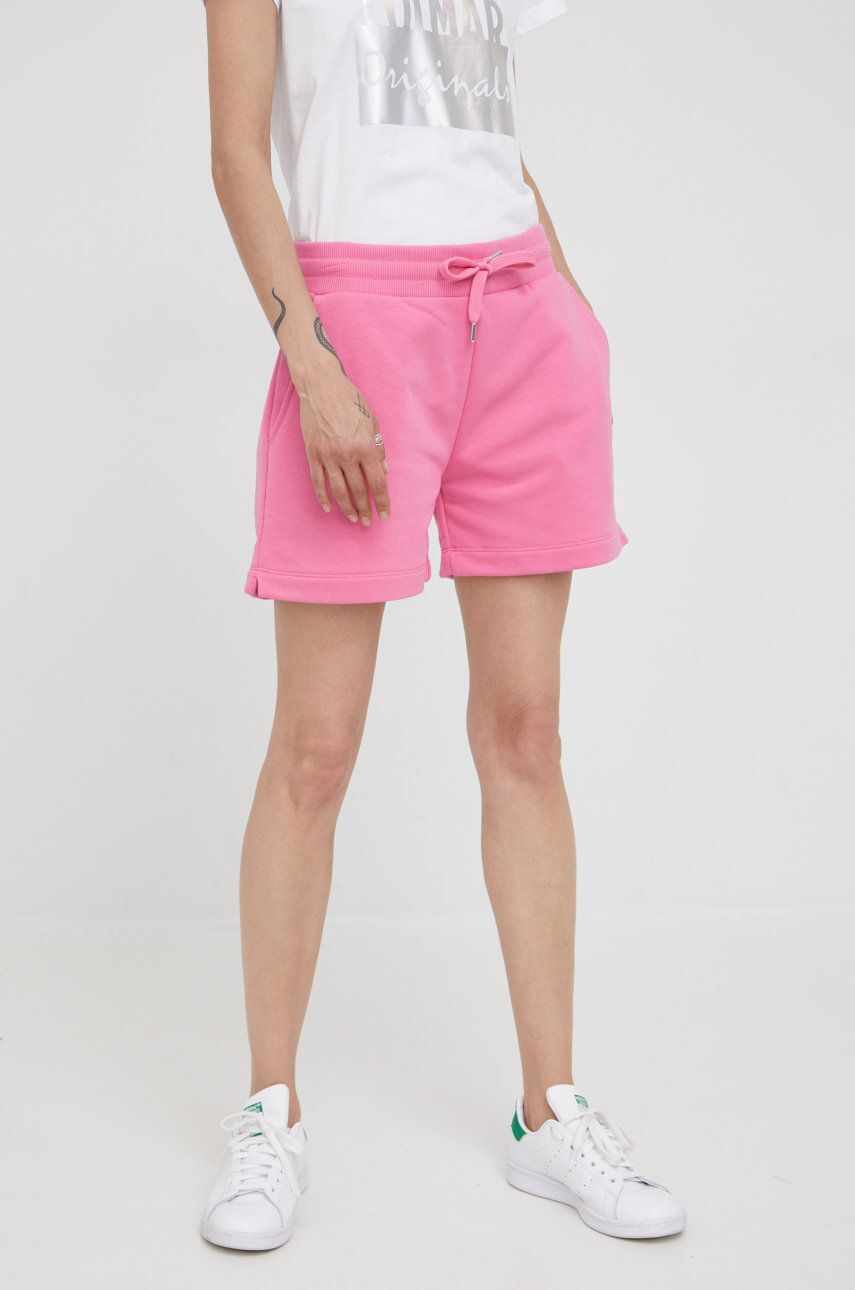 Colmar pantaloni scurti femei, culoarea roz, neted, medium waist