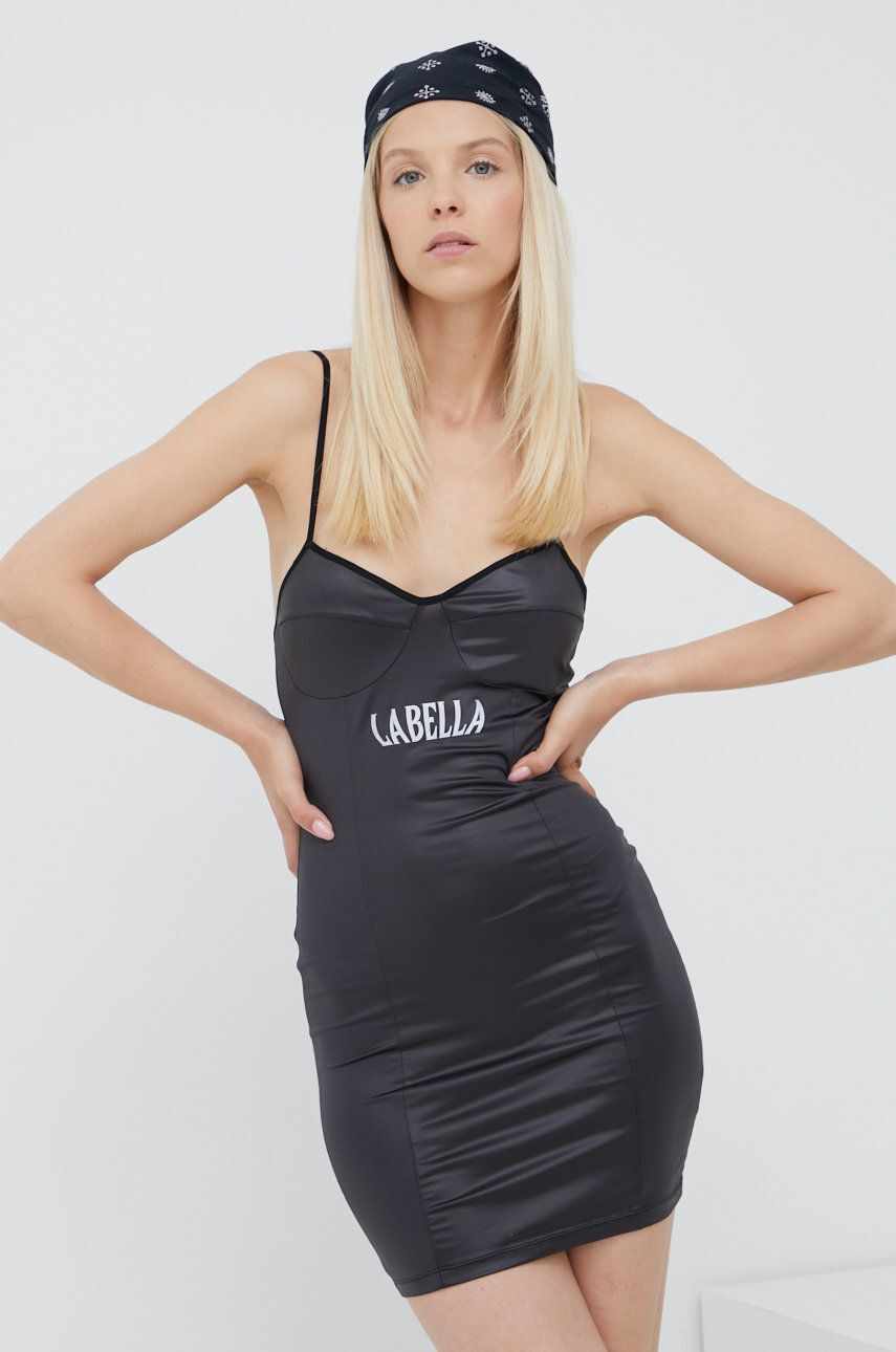 LaBellaMafia rochie culoarea negru, mini, mulata