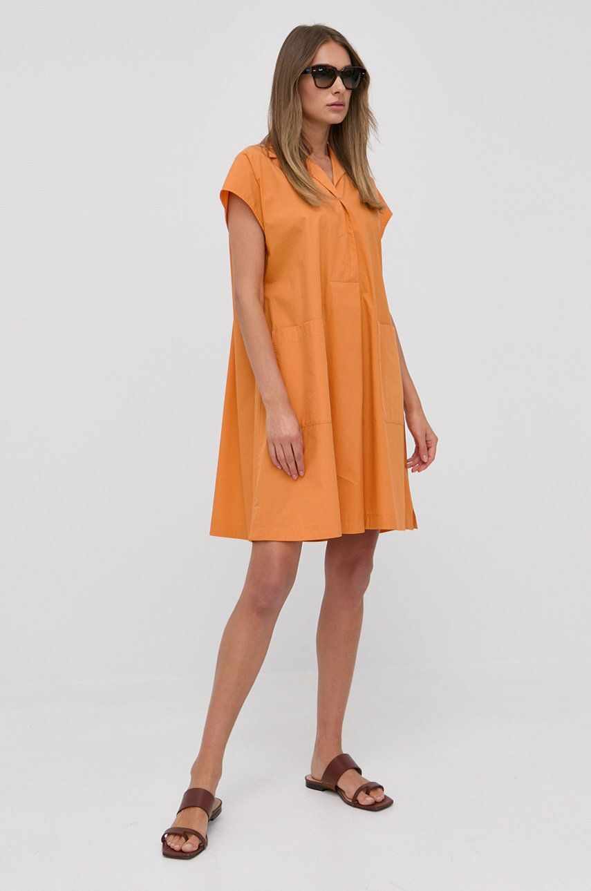 Weekend Max Mara rochie din bumbac culoarea portocaliu, mini, oversize