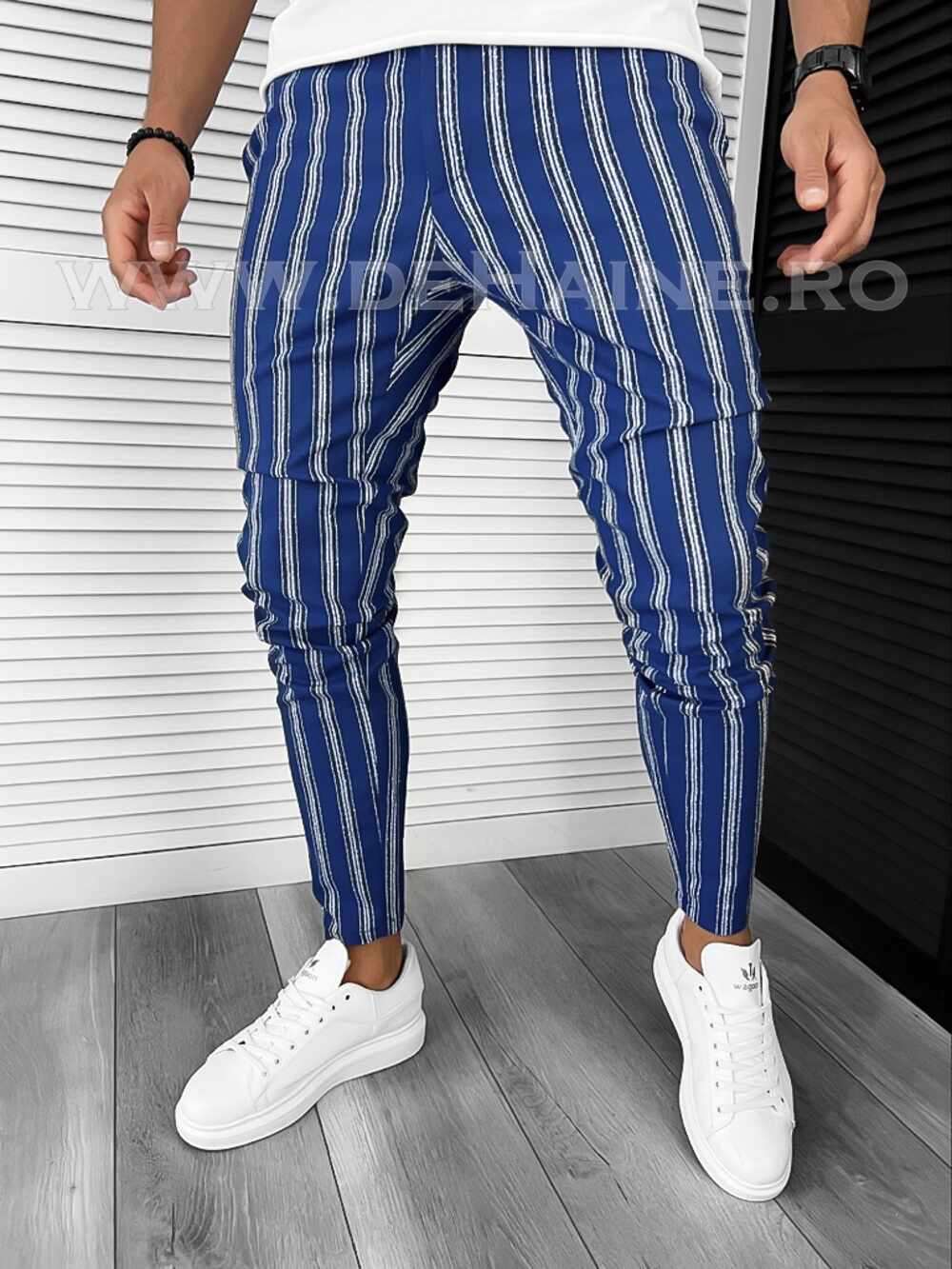 Pantaloni barbati casual regular fit bleumarin B1606 E 14-3