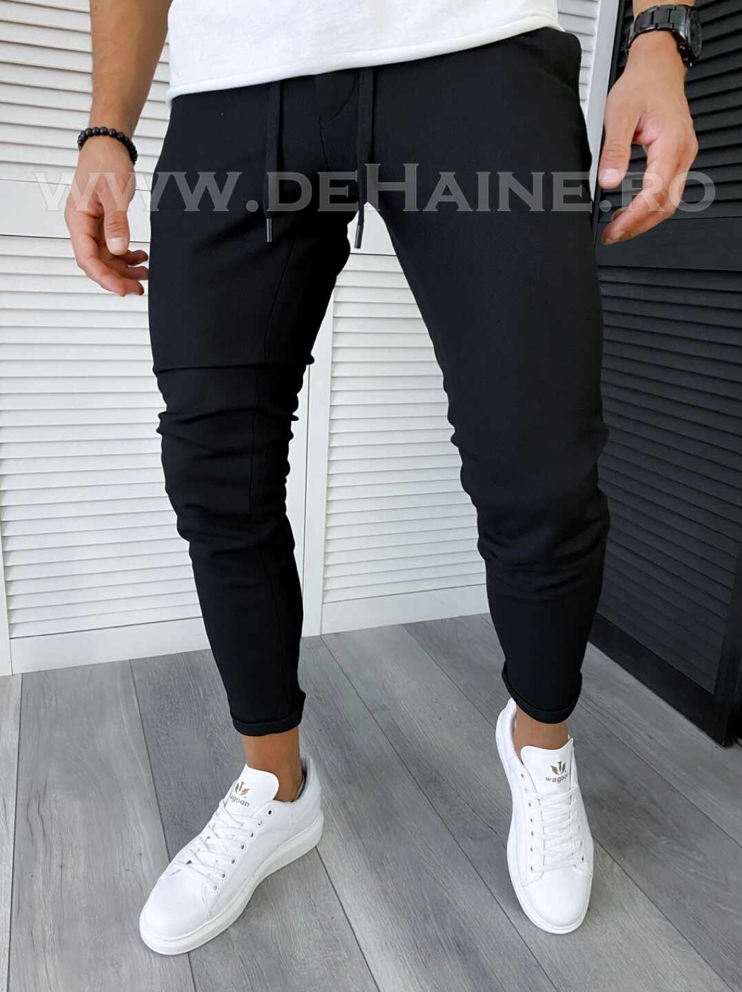 Pantaloni barbati casual negri B6307 B4-6.7.8 e