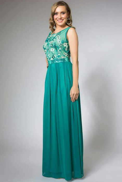 Rochie lunga verde Fany Lux