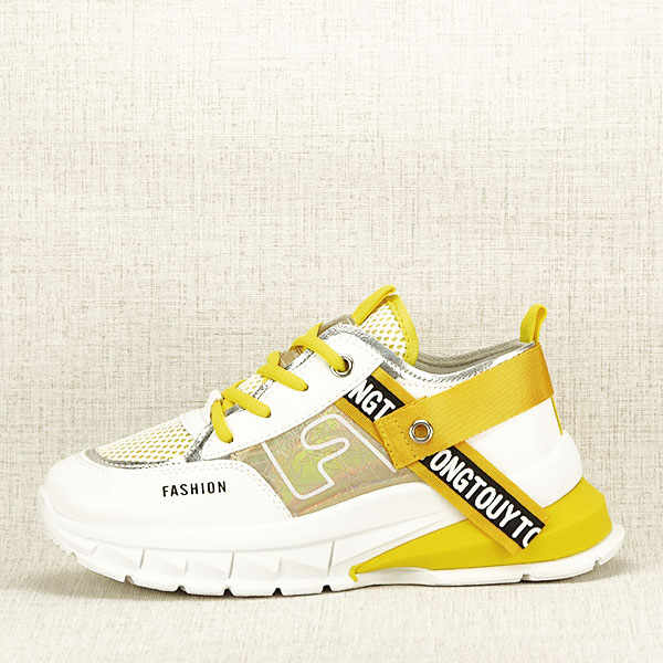 Sneakers alb cu galben Mara