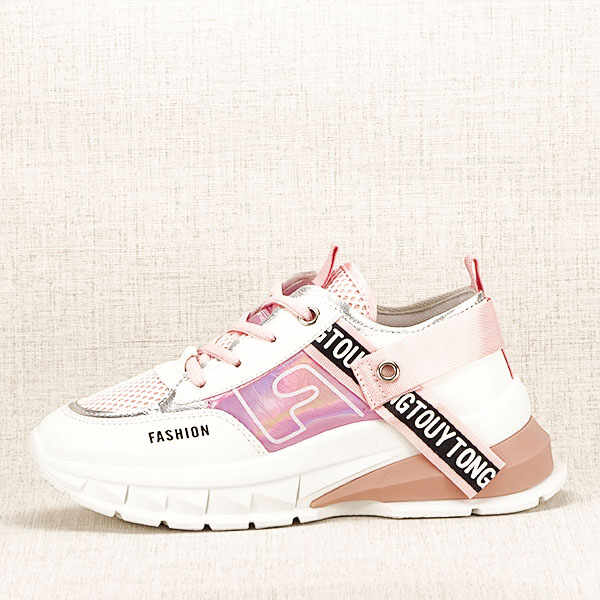 Sneakers alb cu roz Mara