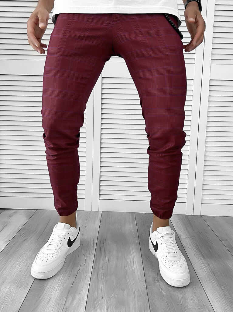 Pantaloni barbati casual in carouri 12127 B8-1