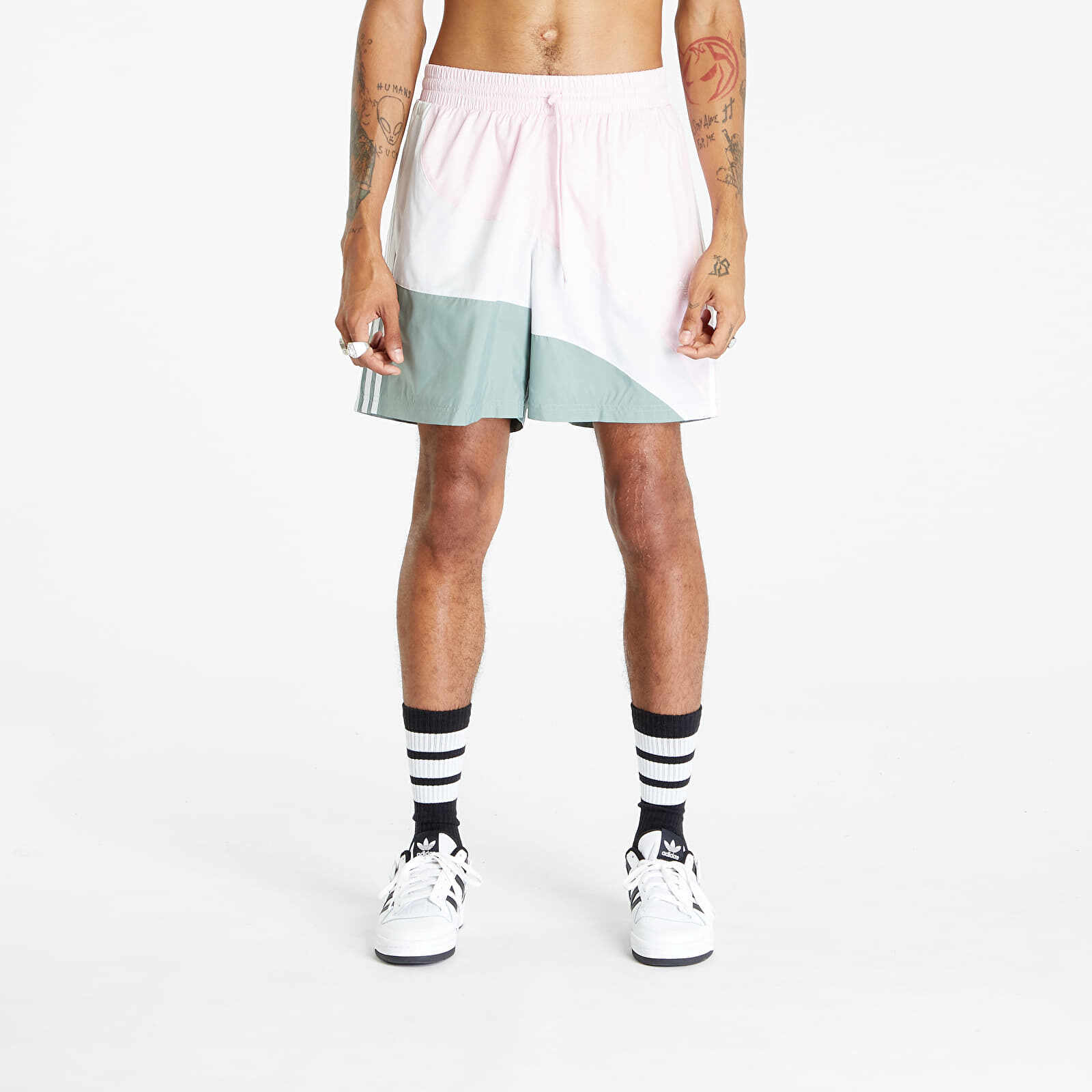 adidas Swirl Woven Shorts Clear Pink/ Silver Green
